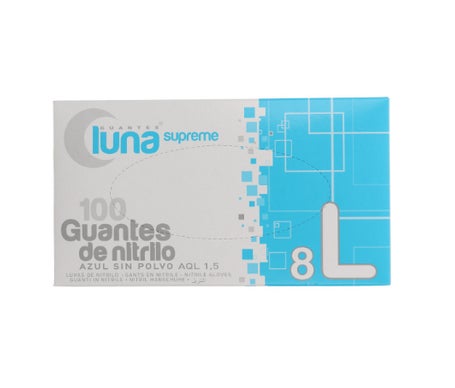 Luna Supreme Guantes Nitrilo Azul sin Polvo TL 100uds