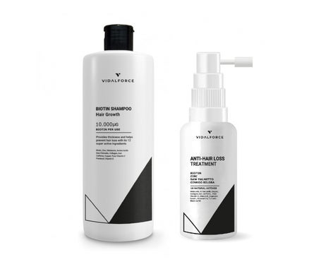 Vidalforce Pack Biotina Champú 10000mcg + Tratamiento