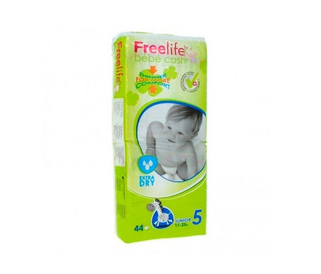 Bebé Cash Freelife pañales talla 5 44uds