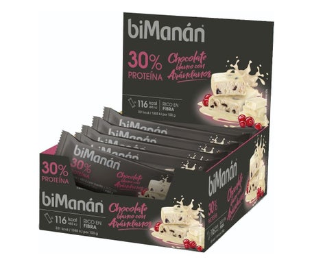 biManán BeFit Barrita Chocolate Blanco con Arándanos 35g