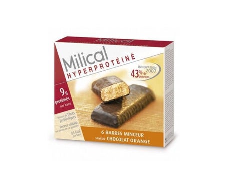 Milical - Barra de Hiperproteína de Chocolate con Naranja