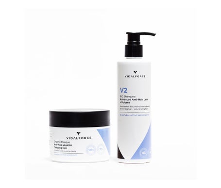Vidalforce Pack Champu V2 + Mascarilla Anti-Caida Avanzada Bio