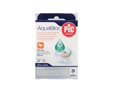 Pic Aquabloc Round Waterproof Plasters 22 5Mm 20Pcs 24002