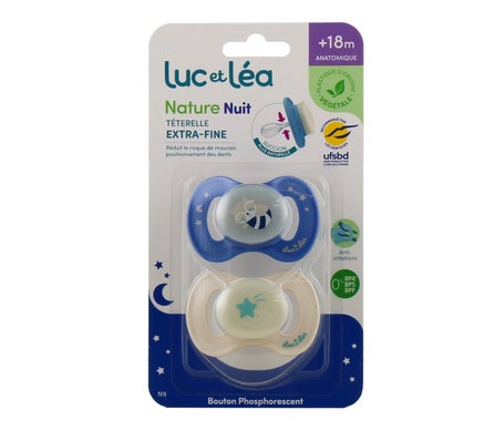 Luc et Lea Nature Chupete +18M Noche 2uds