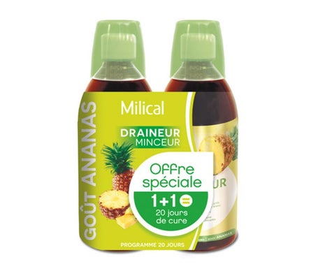 Milical - Drainaligne Drainaligne drenante Drink Drink drenante  Ananas 500ml lotto di 2
