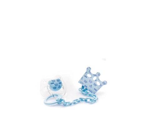 Acofarbaby Cadenita y Chupete Silicona Simetrico Azul 0-6M 1ud