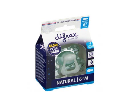 Difrax Chupete Natural Noches 6 Meses+