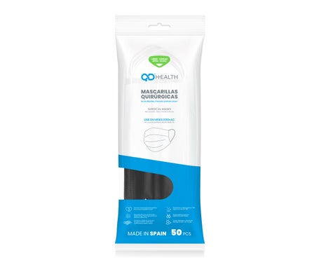 QD Health Mascarilla Quirúrgica Tipo IIR Negra 50uds
