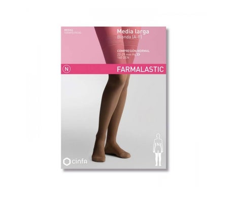 Farmalastic Media Larga blonda (A-F) compresión normal T-grande negro 1 Par