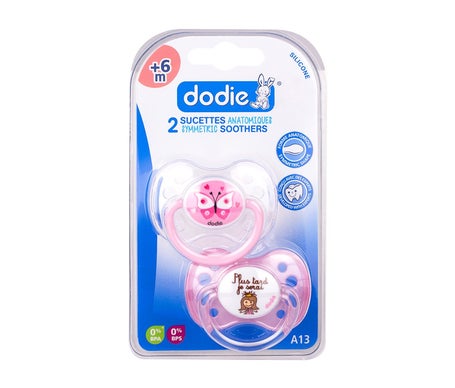 Dodie Chupete Anatómico Silicona +6m Mariposa/Princesa 2uds