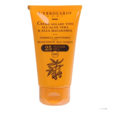 L'Erbolario Crema Solare Viso con Aloe Vera Macadamia 25 Medium Protection 75ml