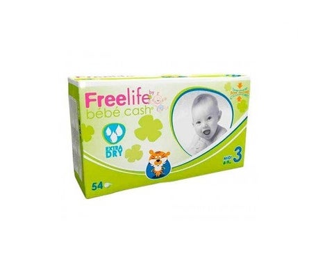 Bebé Cash Freelife pañales talla 3 54uds