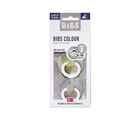 Bibs Chupetes Noche 6-18M Látex 2uds