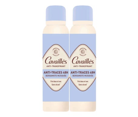 Cavaillès Déodorant Anti-Transpirant Anti-Traces 48h Bergamote Spray 2x150 ml