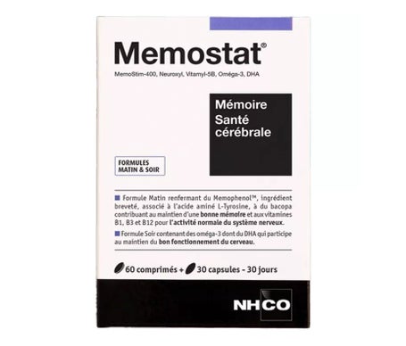 Nhco Memostat Mémoire Santé Cérébrale 60 Comprimés + 30 Capsules