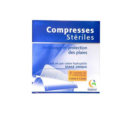 Giphar Compresa Gasa Estéril 7,5x7,5cm 50uds
