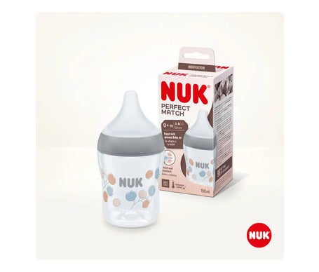 Nuk Perfect Match Biberón Silicona Pp 0M+ Algodón 150ml 1ud