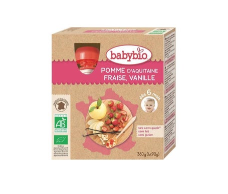 Babybio My Fruits Calabaza Manzana Fresa Vainilla Orgánico 6 meses 4x90g