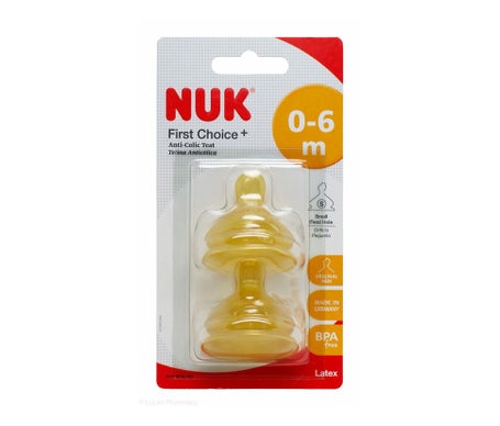 Nuk First Choice+ Tetina Latex Talla S 0-6M 2uds