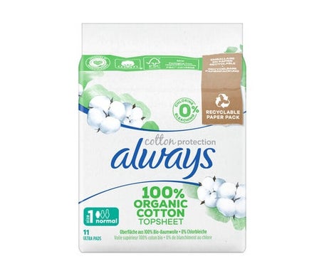 Always Algodón Protección Toallitas T1 Normal 11uds