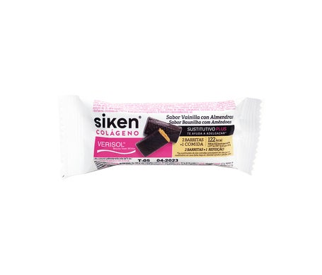 Siken Colágeno Sustitutivo Plus Barritas sabor Vainilla con Almendras 8x40g