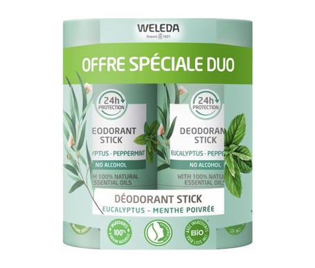 Weleda Desodorante Stick 24H Eucalipto Menta Piperita 2x50g