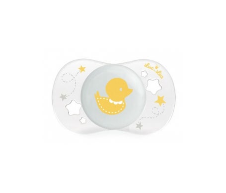 Luc Et Léa Chupete de Silicona Simétrica Pato Recién Nacido Amarillo 0-2 Meses
