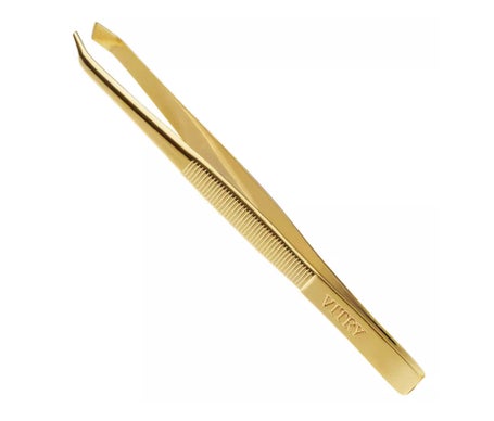 Vitry Pinza de Depilar Profesional Punta Cangejo Dorada 1ud