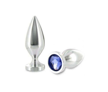 Metal Hard Anal Plug Aluminum Cristal Grande 10.16cm 1ud
