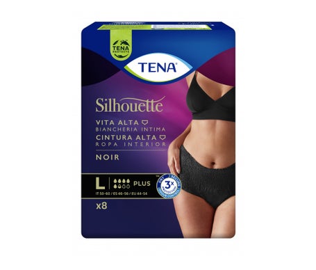 Tena Silhouette Cintura Alta Ropa Interior Noir Plus Talla L 8uds