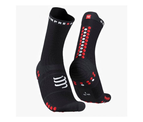 Compressport Pro Racing Socks Run High Size 4 Black Red 1 Par