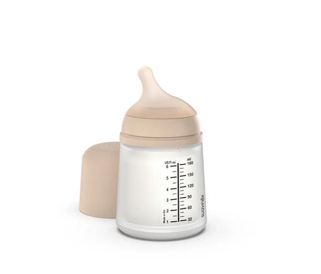 Suavinex Biberón Anticólico T Silicon +0M 180ml S Light Sand 1ud