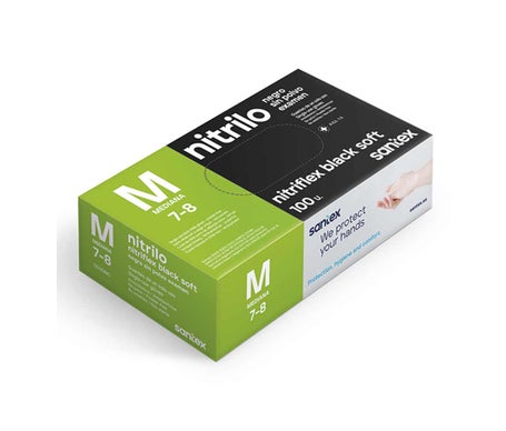 Santex Guantes Nitrilo Sin Polvo Negro T-XL 100uds