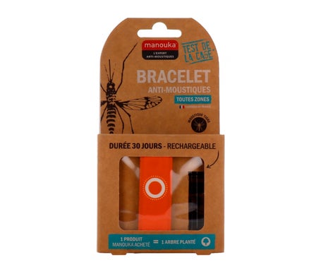 Manouka Pulsera Repelente de Mosquitos Adulto Naranja 1ud