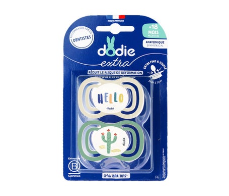 Dodie Extra Chupete Anatómico +18M F6 Verde 2 uds