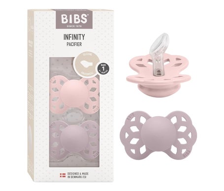 Bibs Infinity Pacifier Silicone Anatomical Ivory Blush 2uds