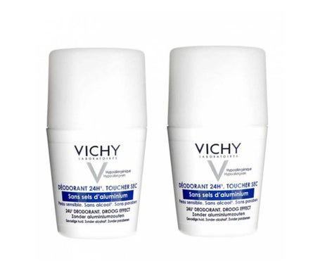 Vichy Desodorante 24h Toque Seco Sin Sales de Aluminio Roll-on 2x50ml