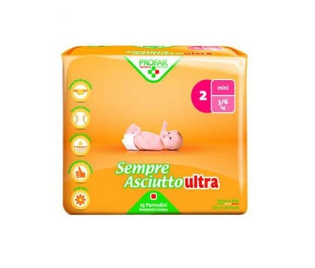 Profar Sempre Asciutto Ultra Mini Talla 2 3/6kg 25 uds