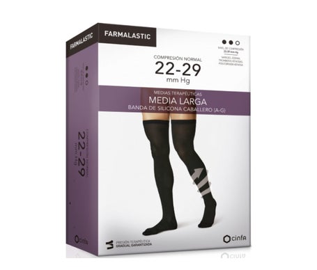 Farmalastic Media Larga caballero (A-G) comp. normal T-extra grande negro 1 par