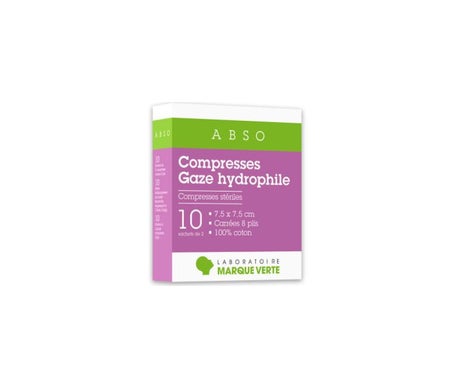 Marca Verde Compresas Absorbentes 7,5x7,5 cm Bolsa 10x2 uds