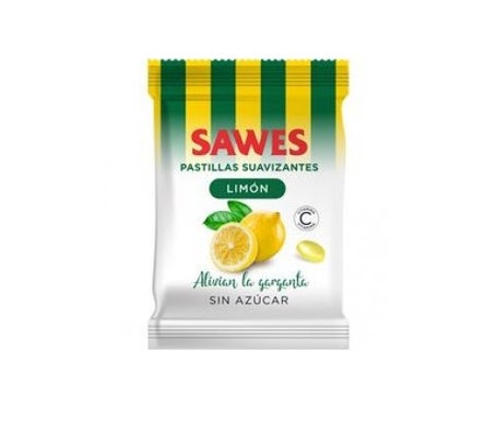 Sawes Pastillas balsámicas sin azúcar sabor Limón con Vitamina C en bolsa 50g
