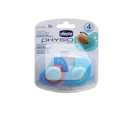 Chicco® chupete physio silicona anatómico 4m+ azul 2uds