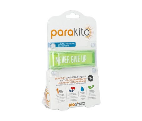 Parakito Pulsera Adulto Repelente Never Give Up 1ud