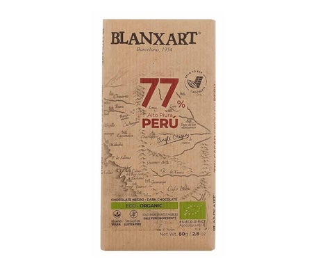 Blanxart Chocolate Negro 77% Perú Bio 80g