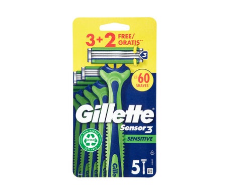Gillette Sensor3 Sensitive Cuchilla Afeitar Desechable 5uds