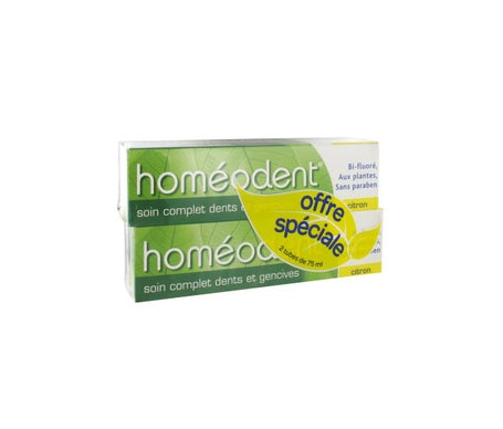 Homeodent Pasta dentífrica completa para el cuidado de los dientes y las encías con clorofila 2x75ml