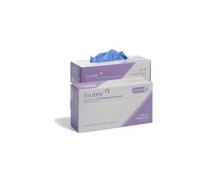 Guantes Nitrilo Sin Polvo Lisutex Para Exploración 100uds Talla Pequeña