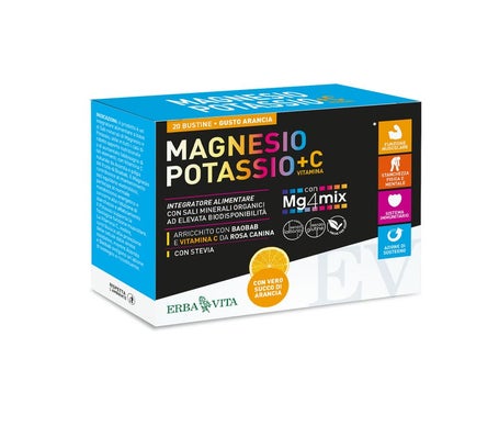 Erba Vita Magnesio e Potasio + Vitamina C Sabor Naranja 20uds | Natural Doctor