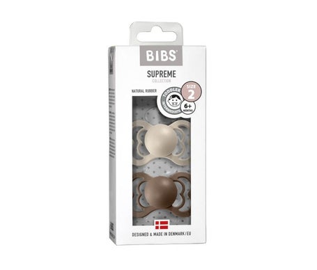 Bibs Supreme Chupetes Vainilla & Dark Oak +6m T2 2uds