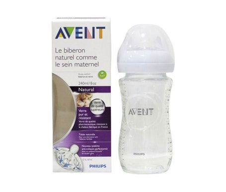 Avent Natural biberón de cristal 1m+ 240ml